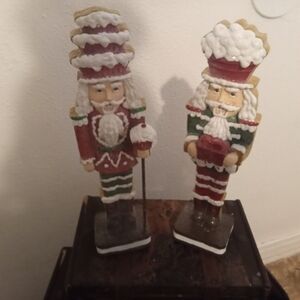Festive Nutcracker Figurines - Red and Green